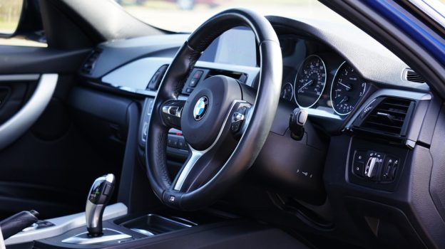 dashboard of a BMW car